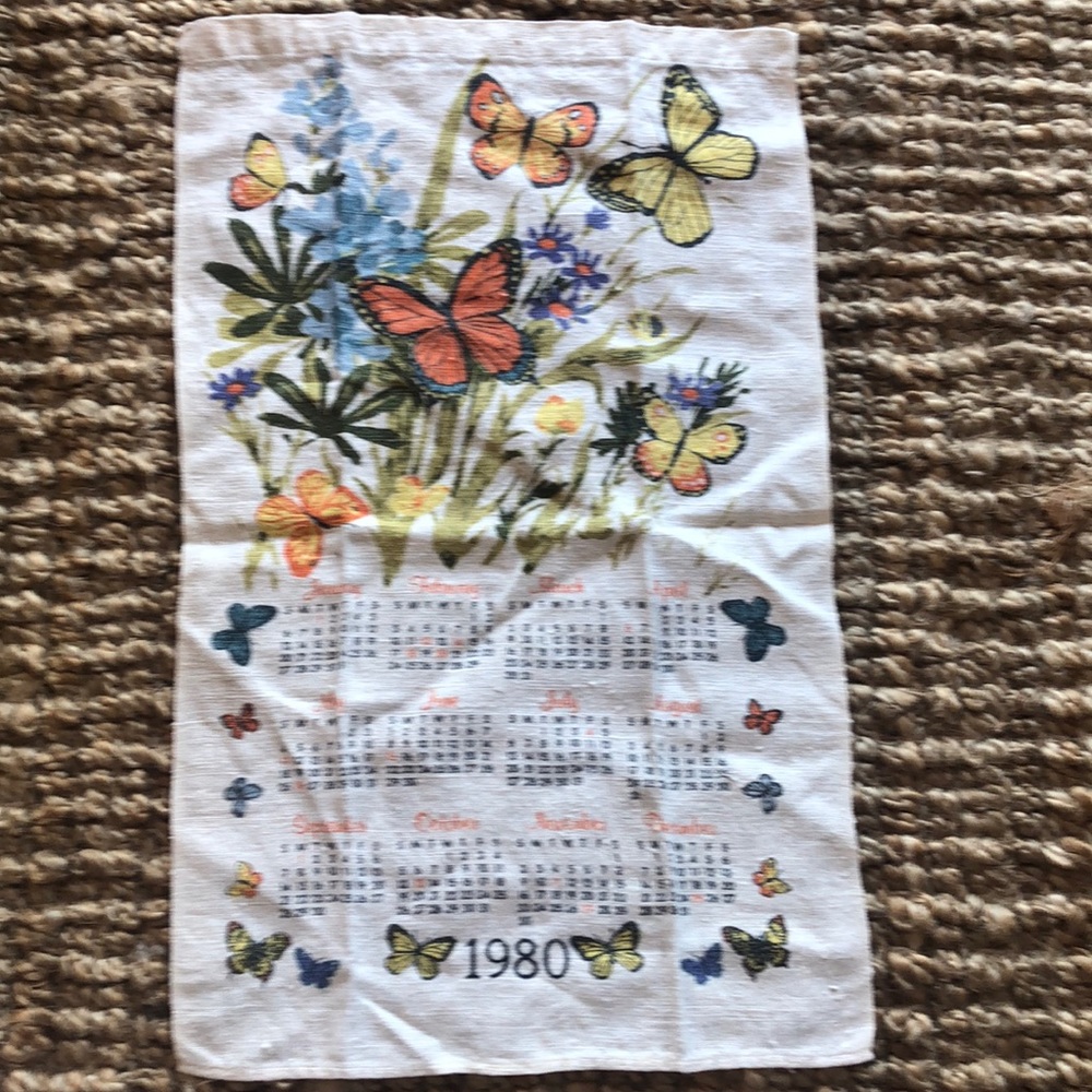 Vintage calendar hand towel